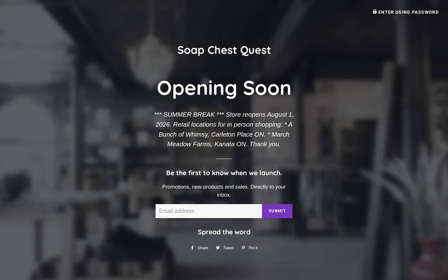 soapchestquest.ca homepage screenshot