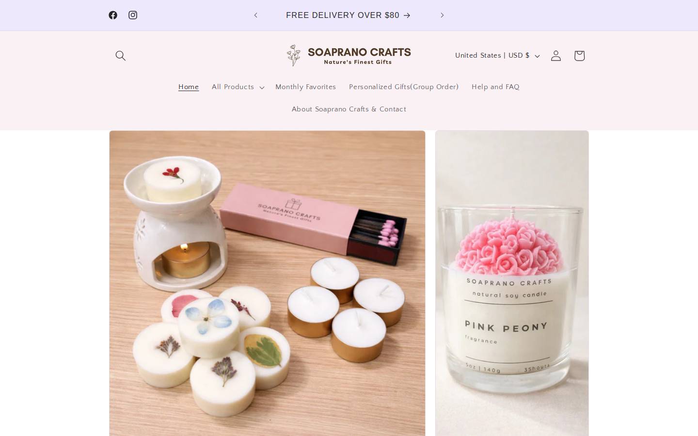 soapranocrafts.com homepage screenshot