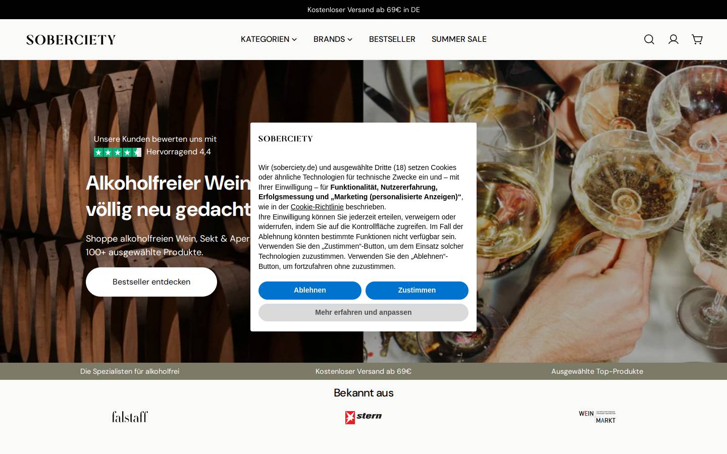 SOBERCIETY homepage screenshot