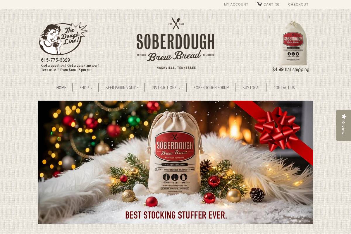 Soberdough homepage screenshot