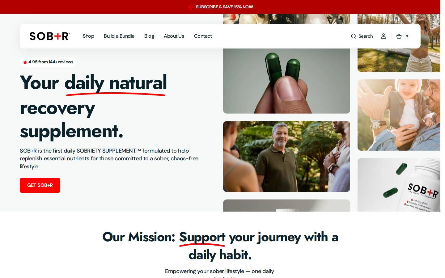 sobrietysupplements.com homepage screenshot