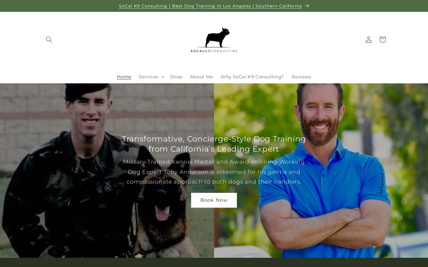 socalk9consulting.com homepage screenshot