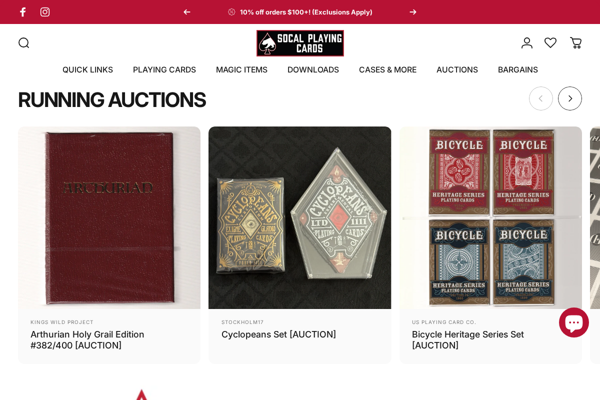 SoCal Playing Cards LLC homepage screenshot