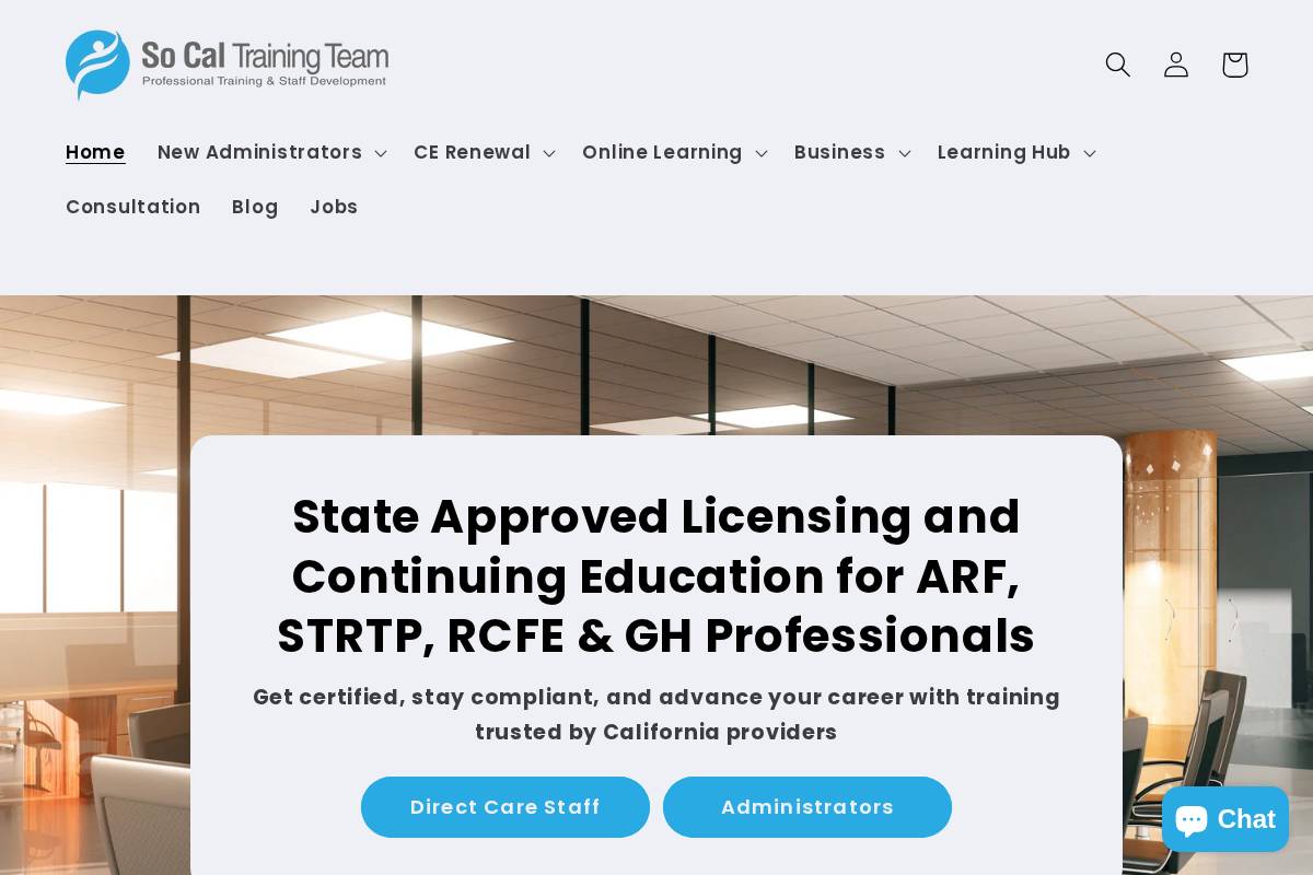 socaltrainingteam.com homepage screenshot