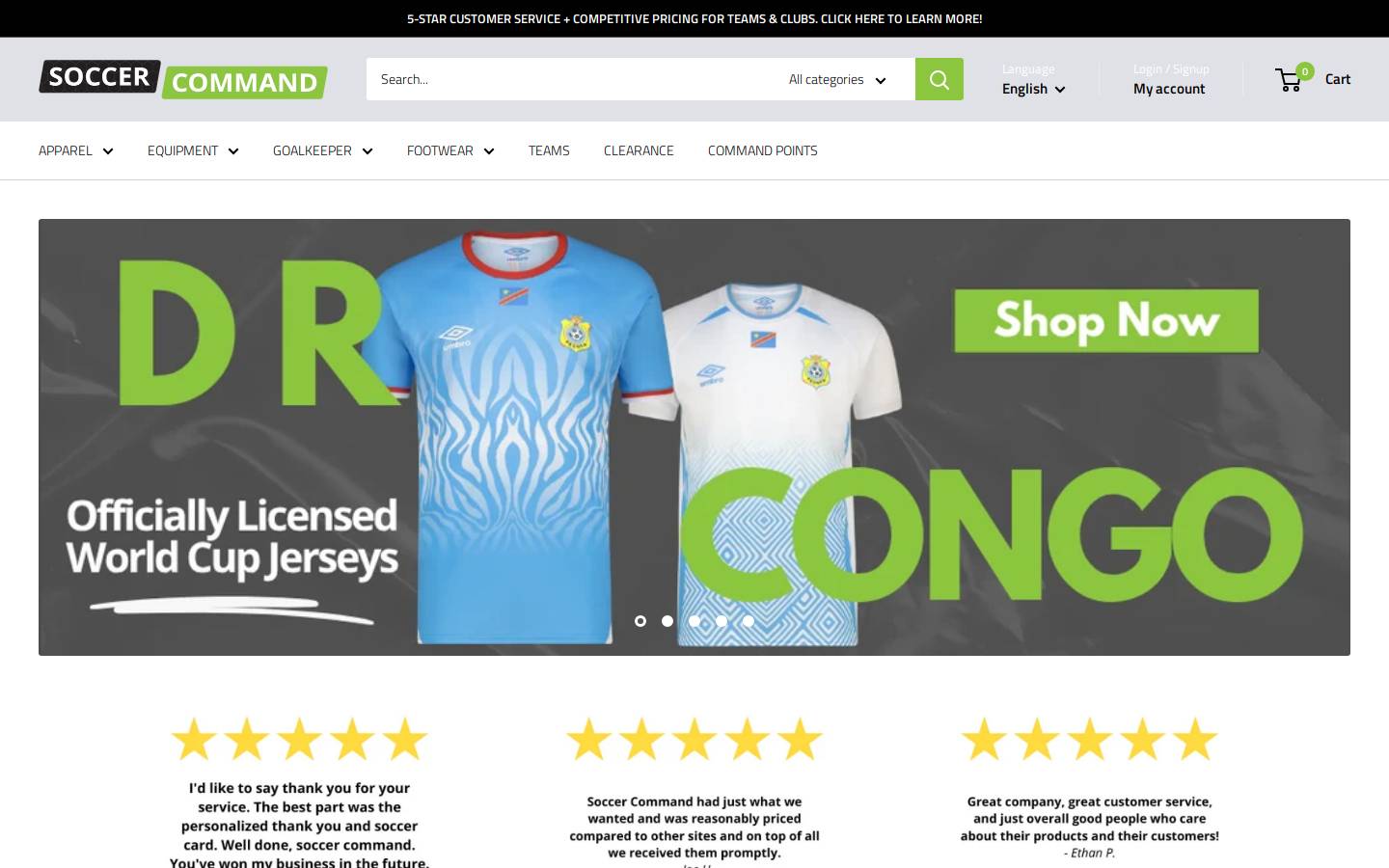 soccercommand.com homepage screenshot