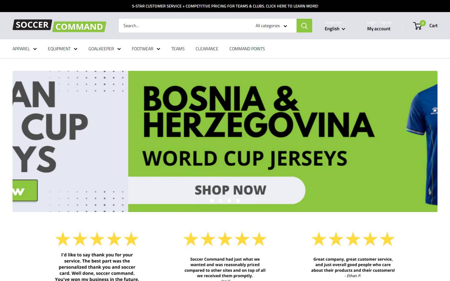soccercommand.com homepage screenshot