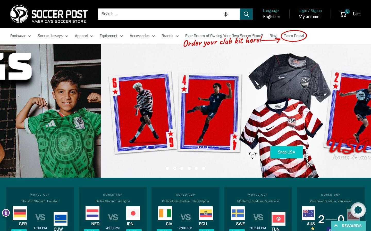 SOCCERCORNER homepage screenshot