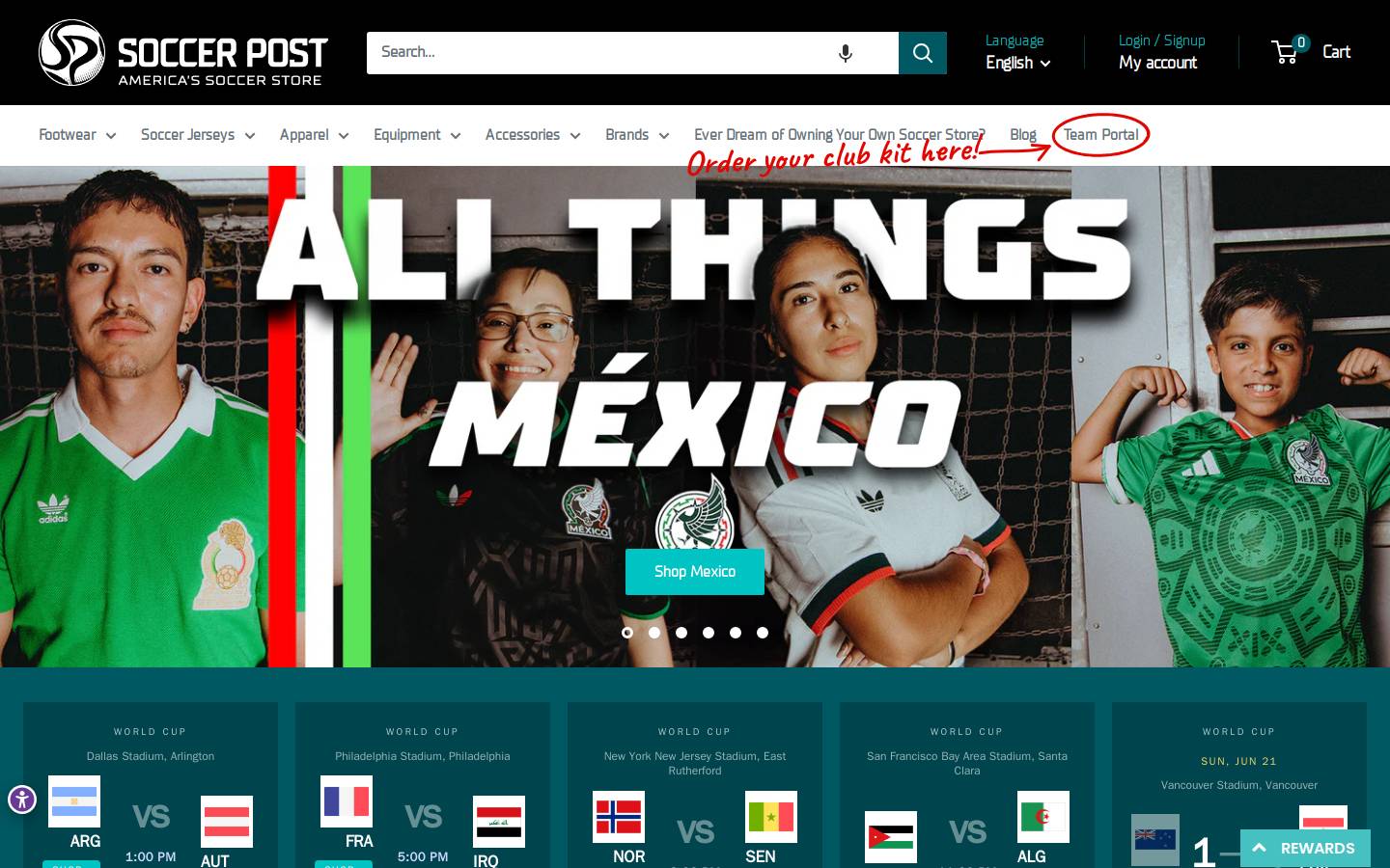 Soccer Post homepage screenshot