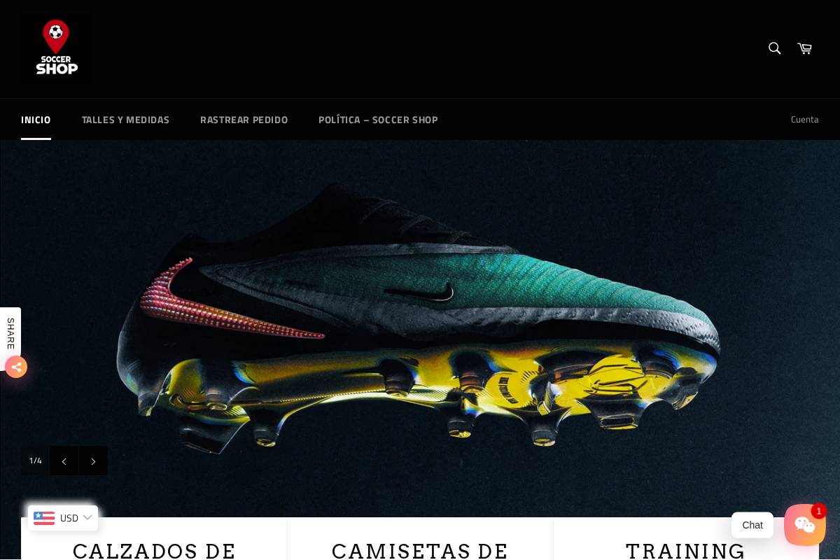 soccershopuy.net homepage screenshot