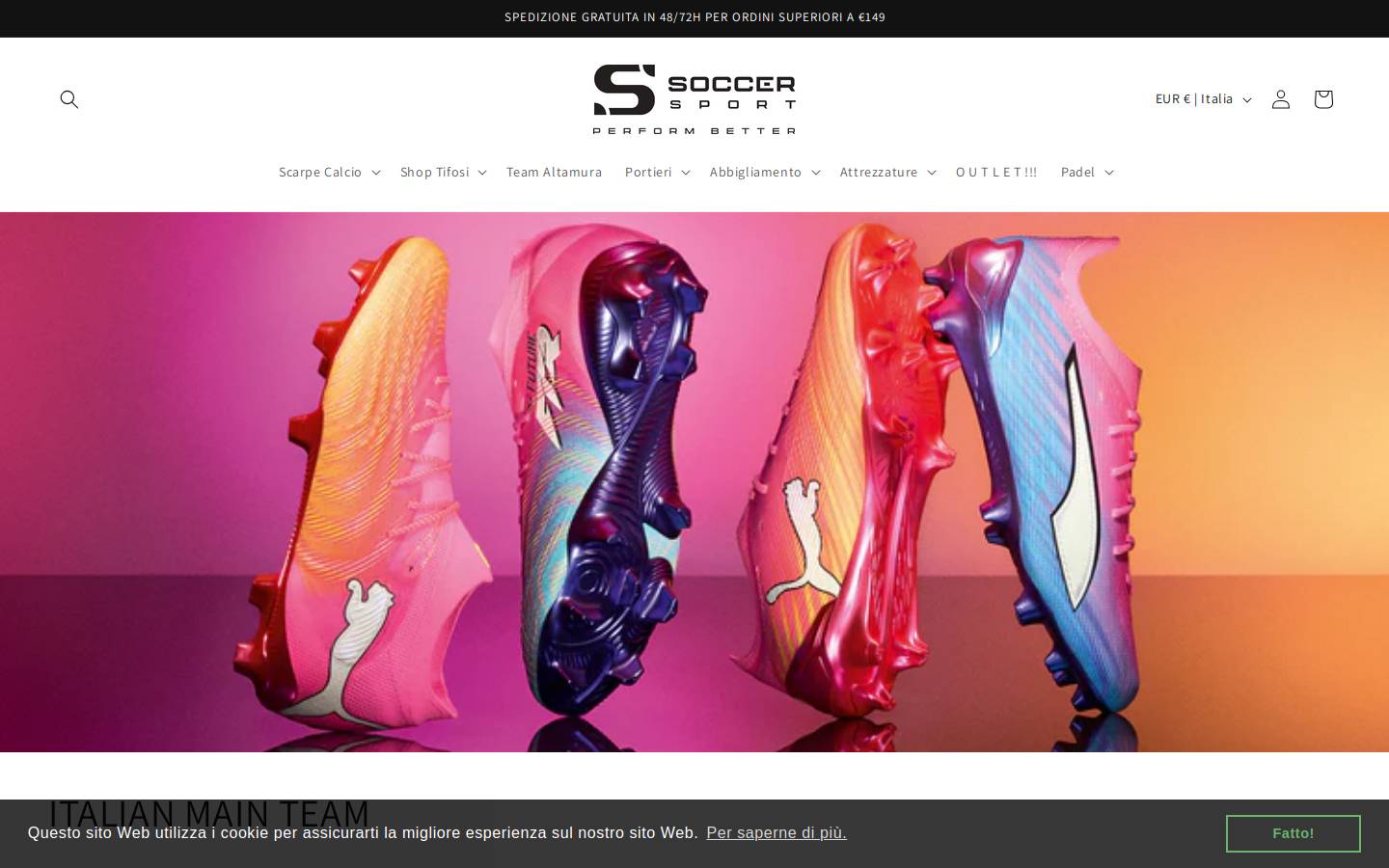 soccersport.it homepage screenshot