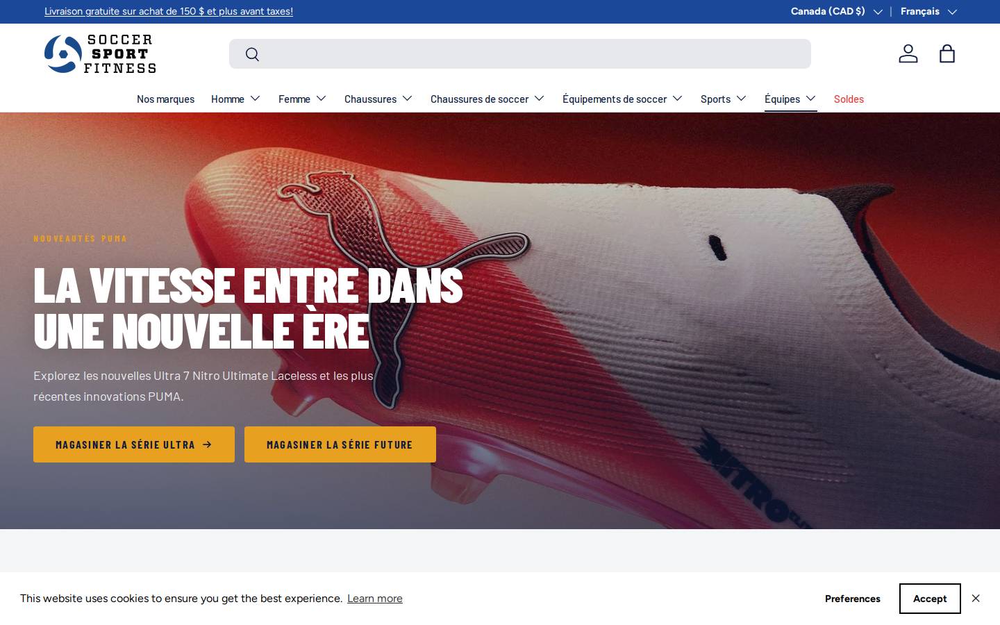 soccersportfitness.ca homepage screenshot