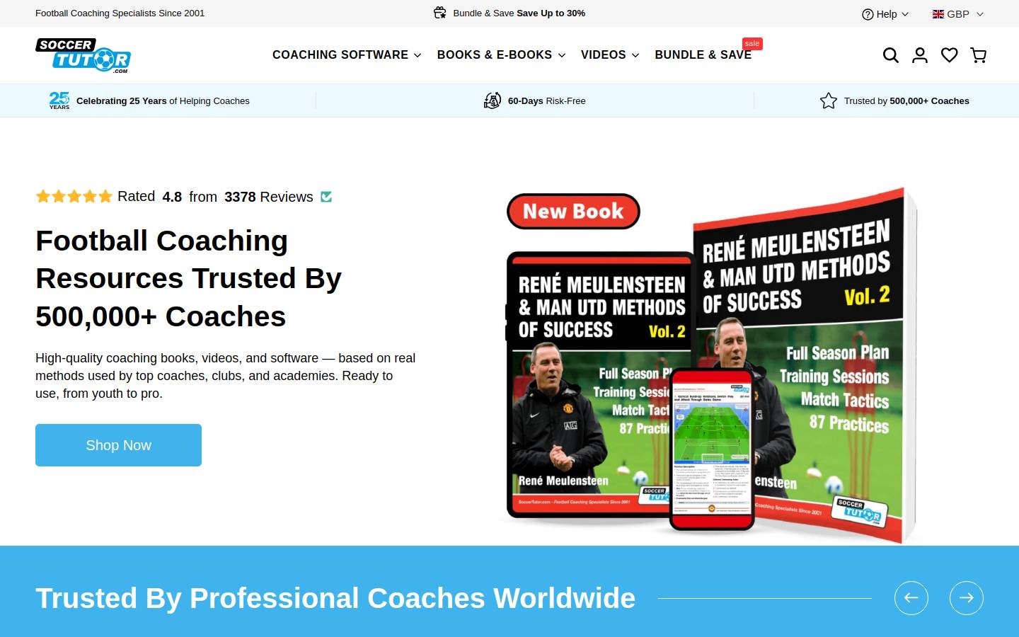 soccertutor.com homepage screenshot