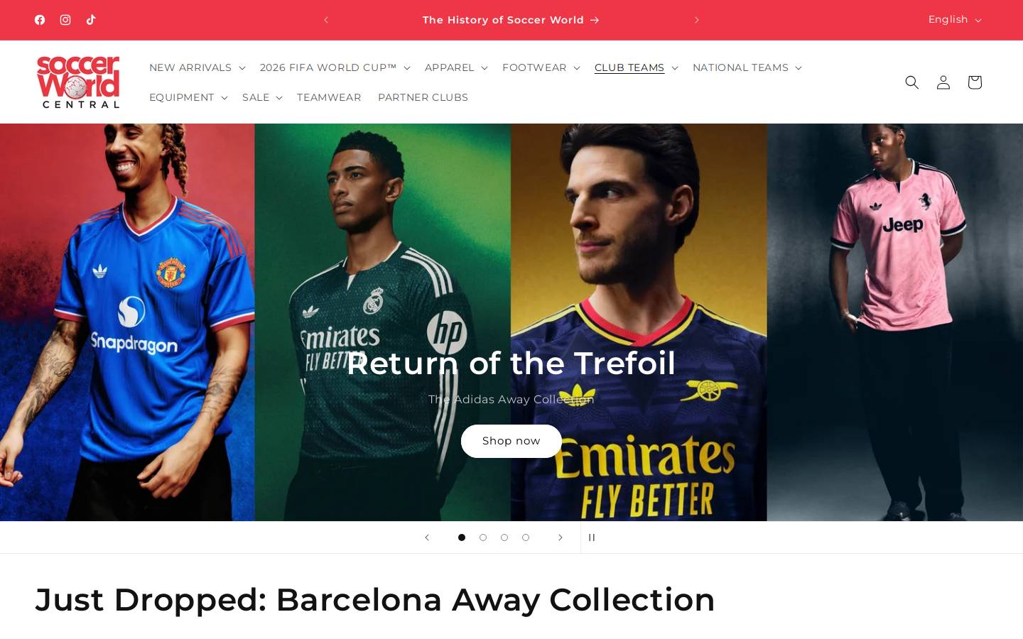 soccerworldcentral.com homepage screenshot