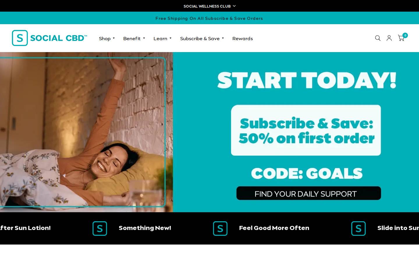 Social CBD homepage screenshot