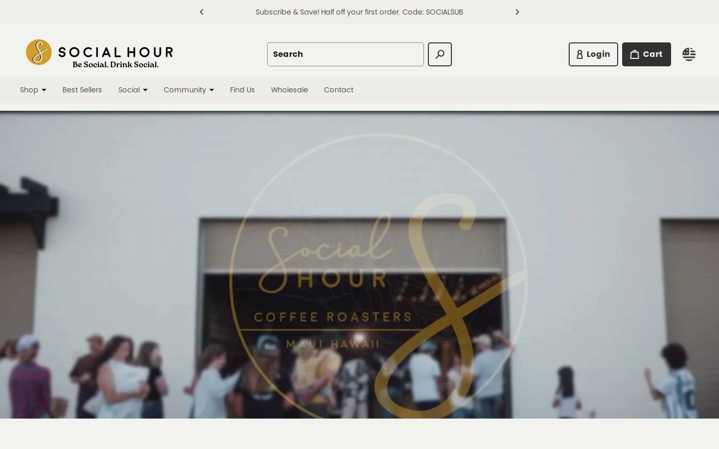 socialhourcoffee.com homepage screenshot
