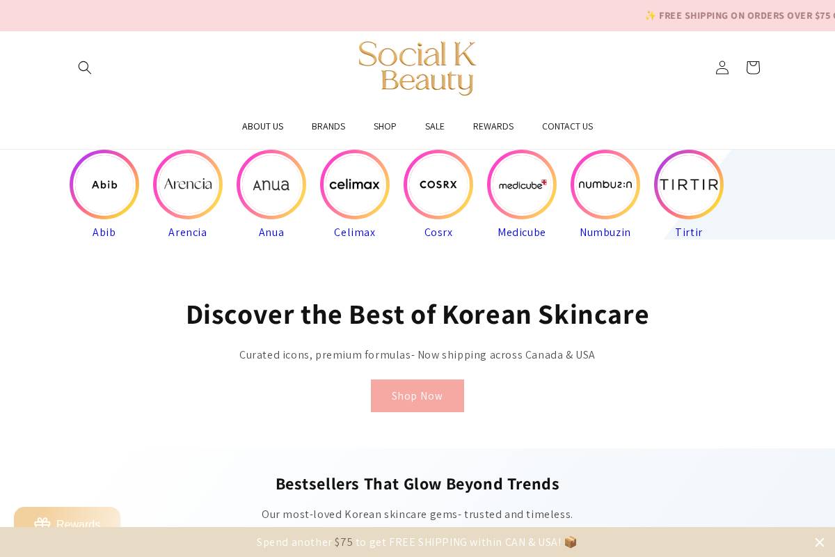 socialkbeauty.com homepage screenshot