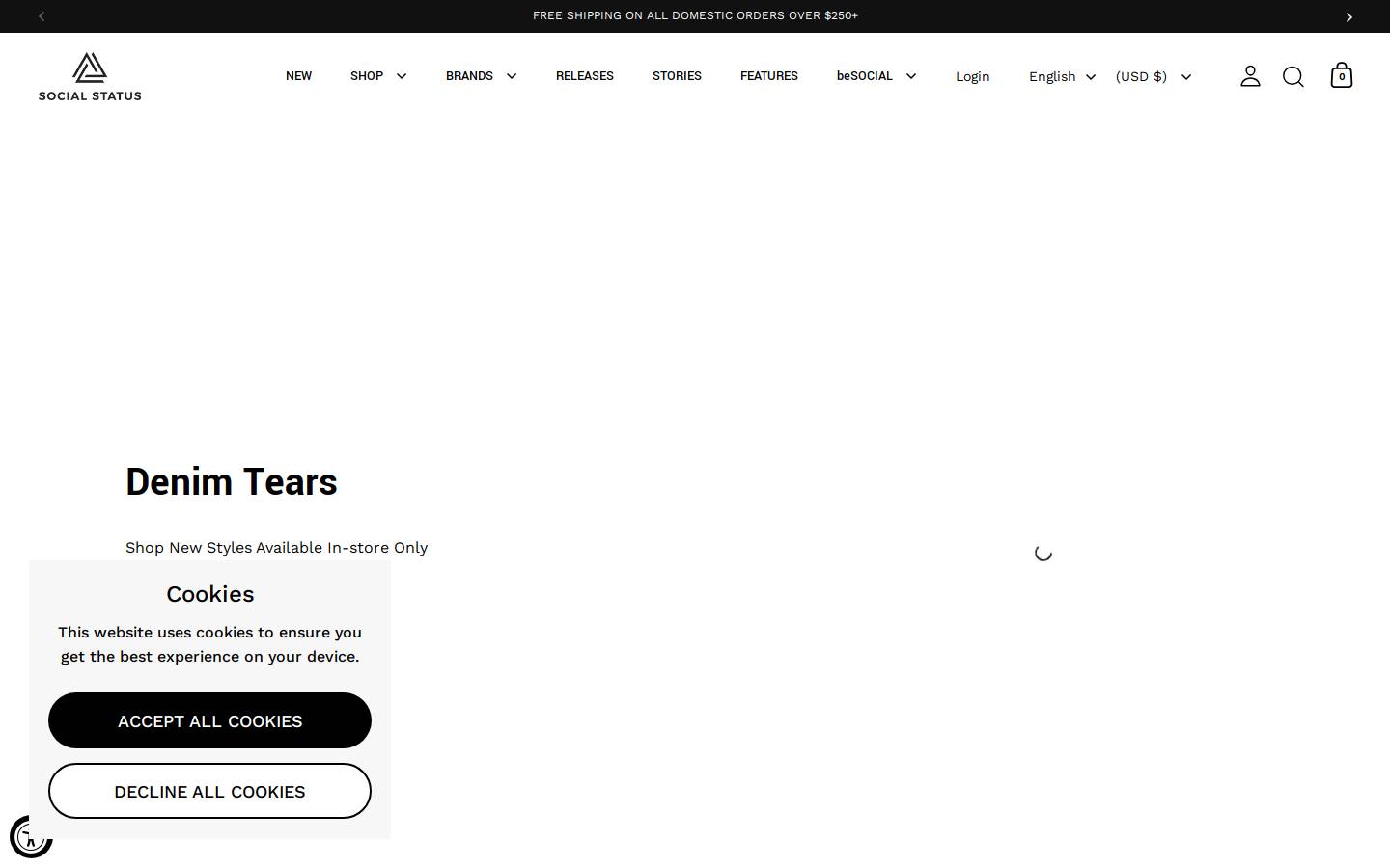 socialstatusboutique.com homepage screenshot