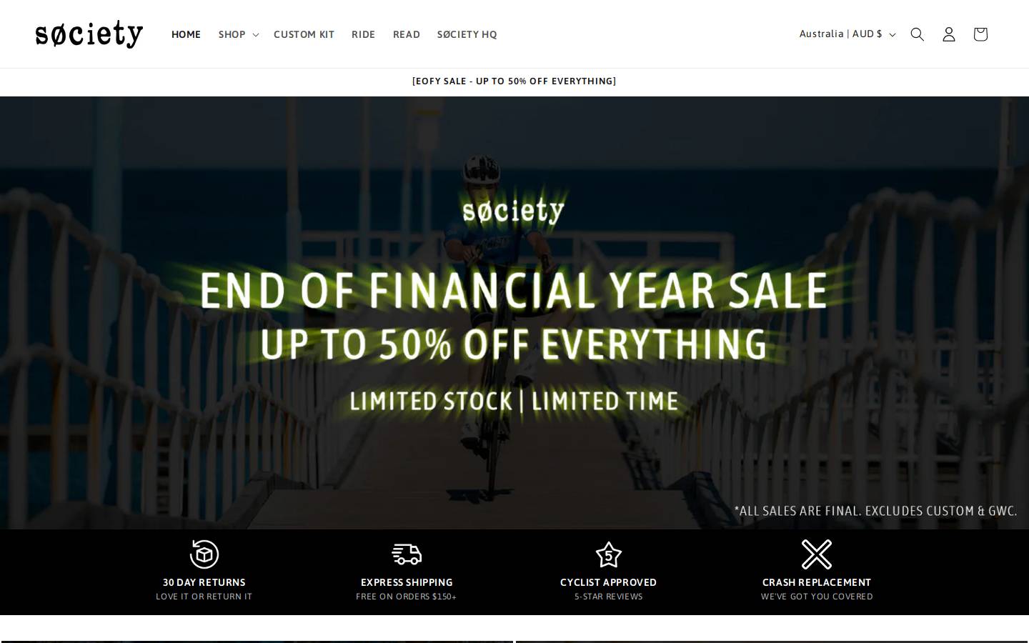 societycycling.com homepage screenshot