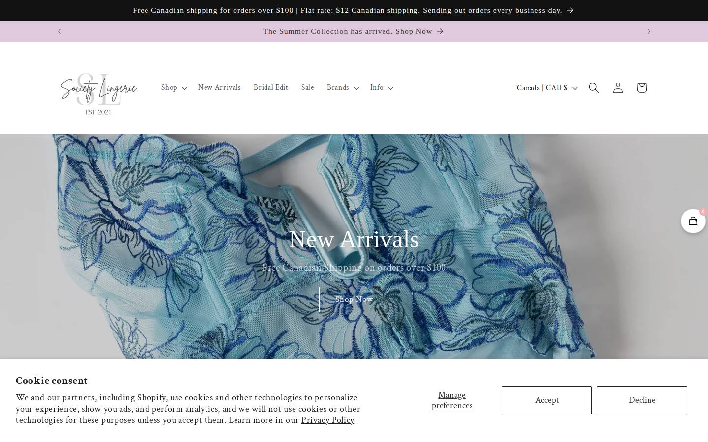 societylingerie.com homepage screenshot