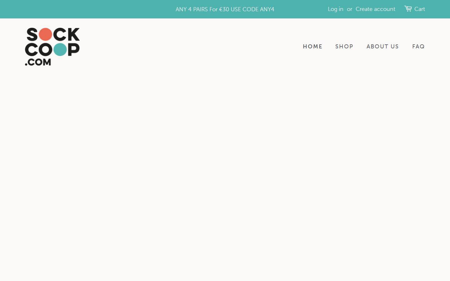 Sockcoop homepage screenshot