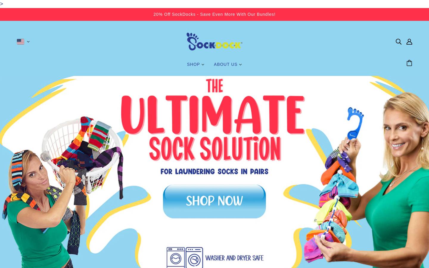 Sockdock homepage screenshot