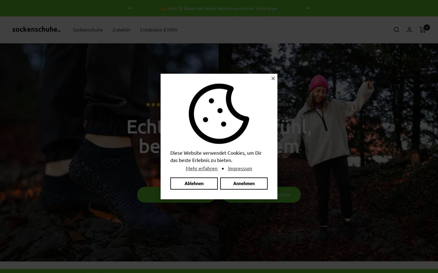 Sockenschuhe homepage screenshot