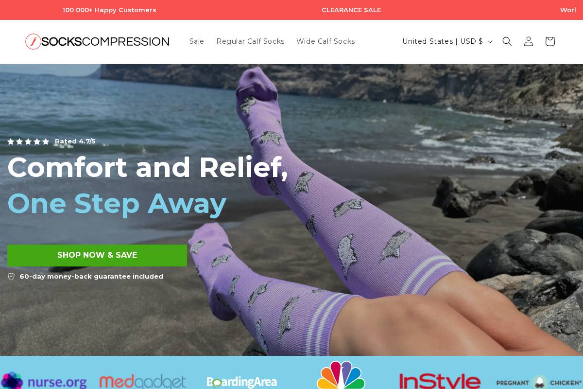Sockscompression homepage screenshot