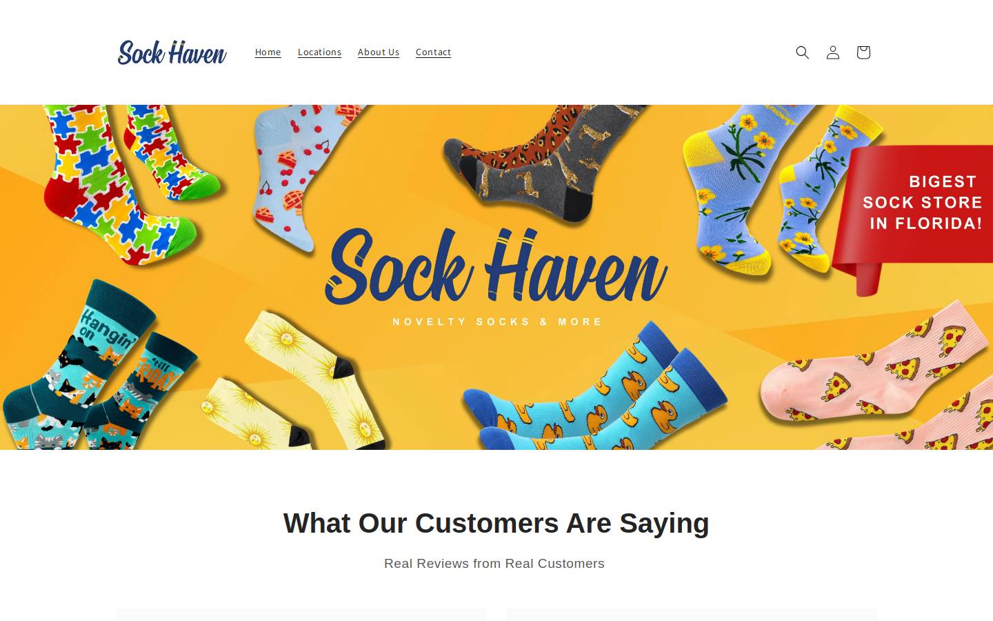 sockshaven.com homepage screenshot