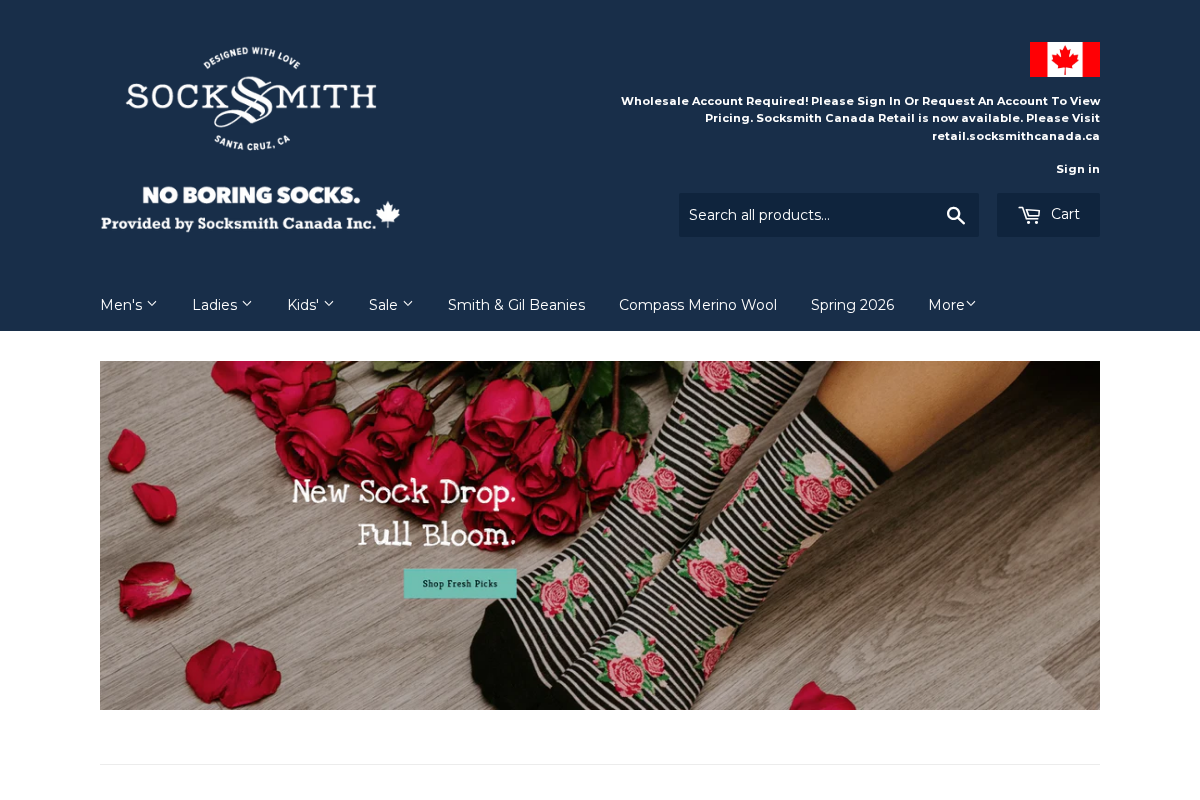 socksmithcanada.com homepage screenshot