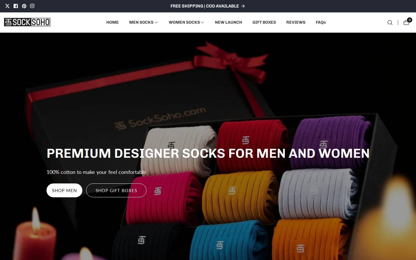 socksoho.com homepage screenshot