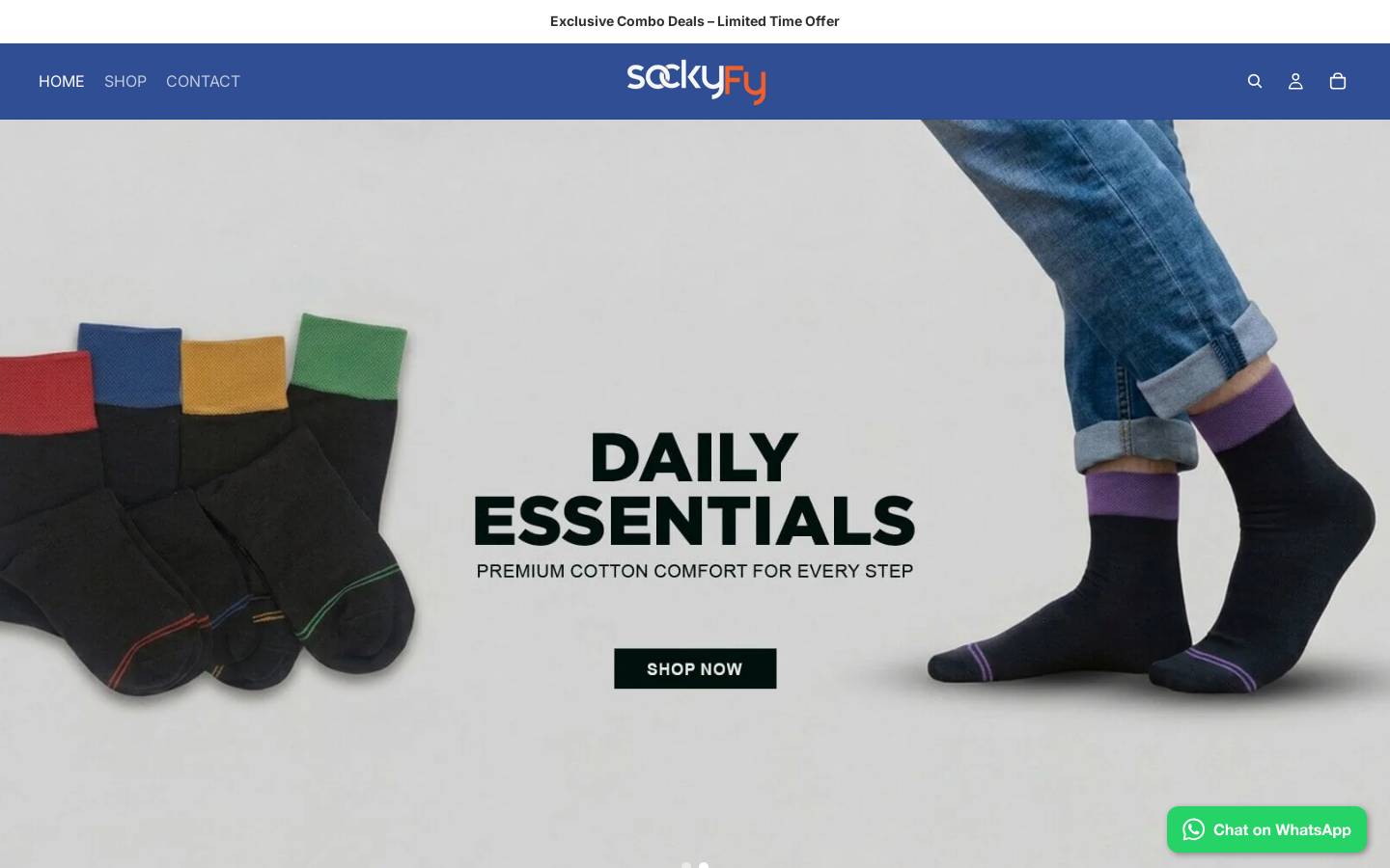 sockyfy.com homepage screenshot