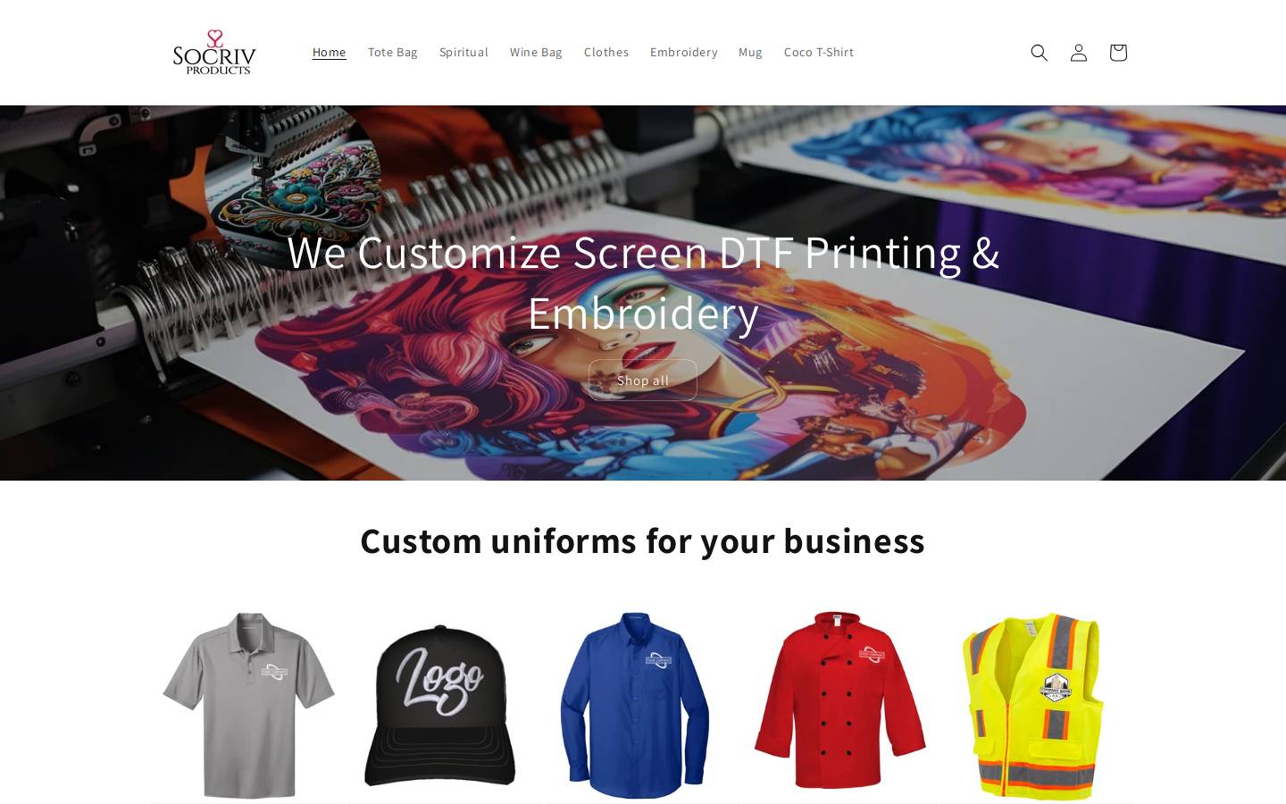 socrivproducts.com homepage screenshot