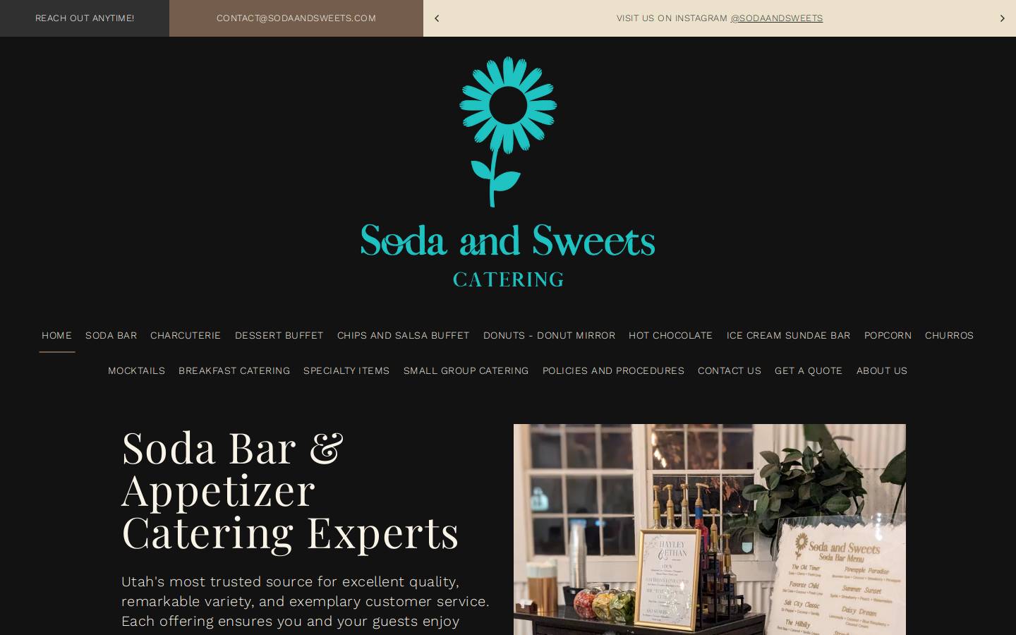 sodaandsweets.com homepage screenshot