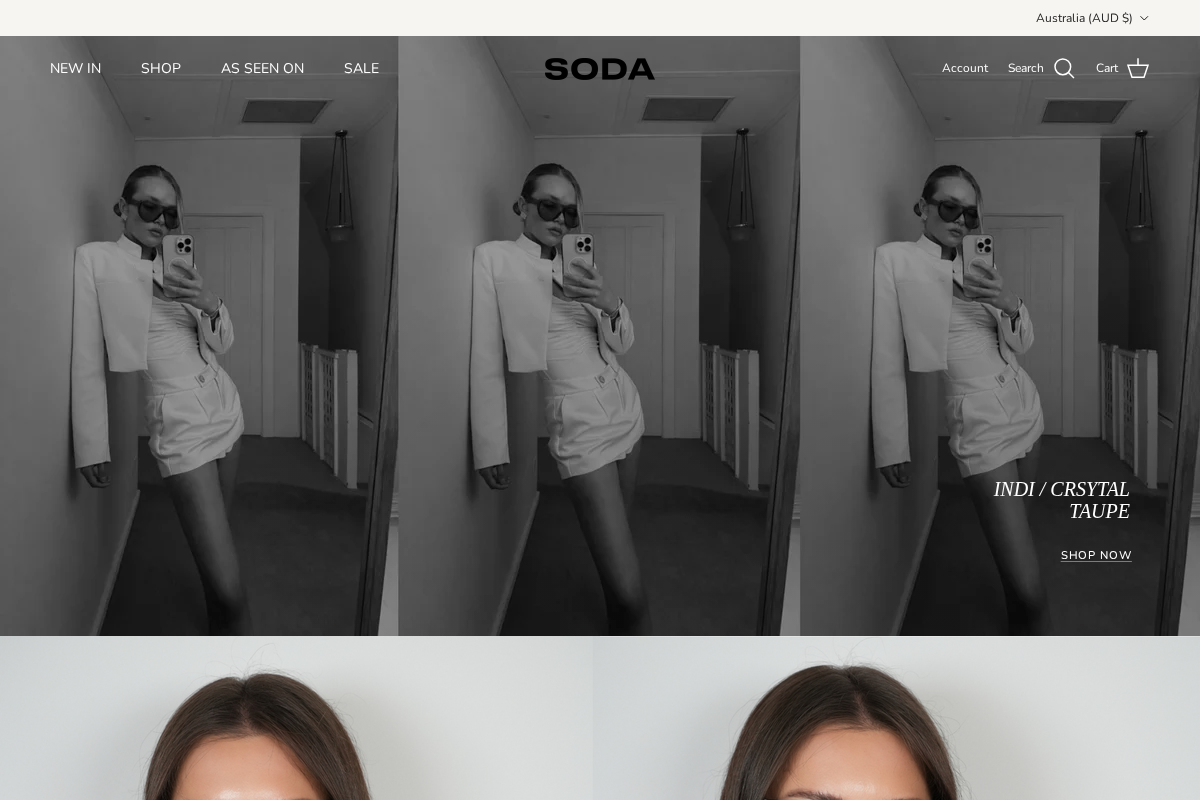 Soda Shades homepage screenshot