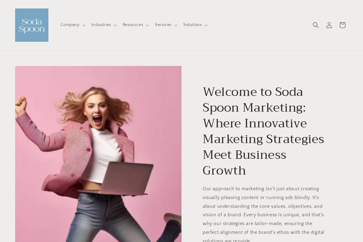 Soda Spoon Marketing homepage screenshot