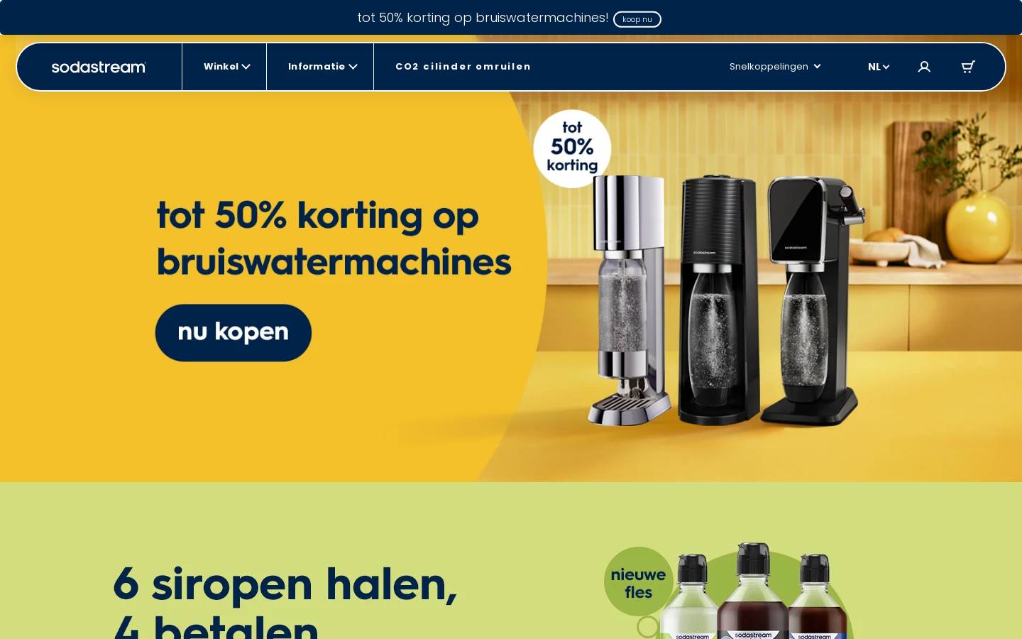 SodaStream België homepage screenshot