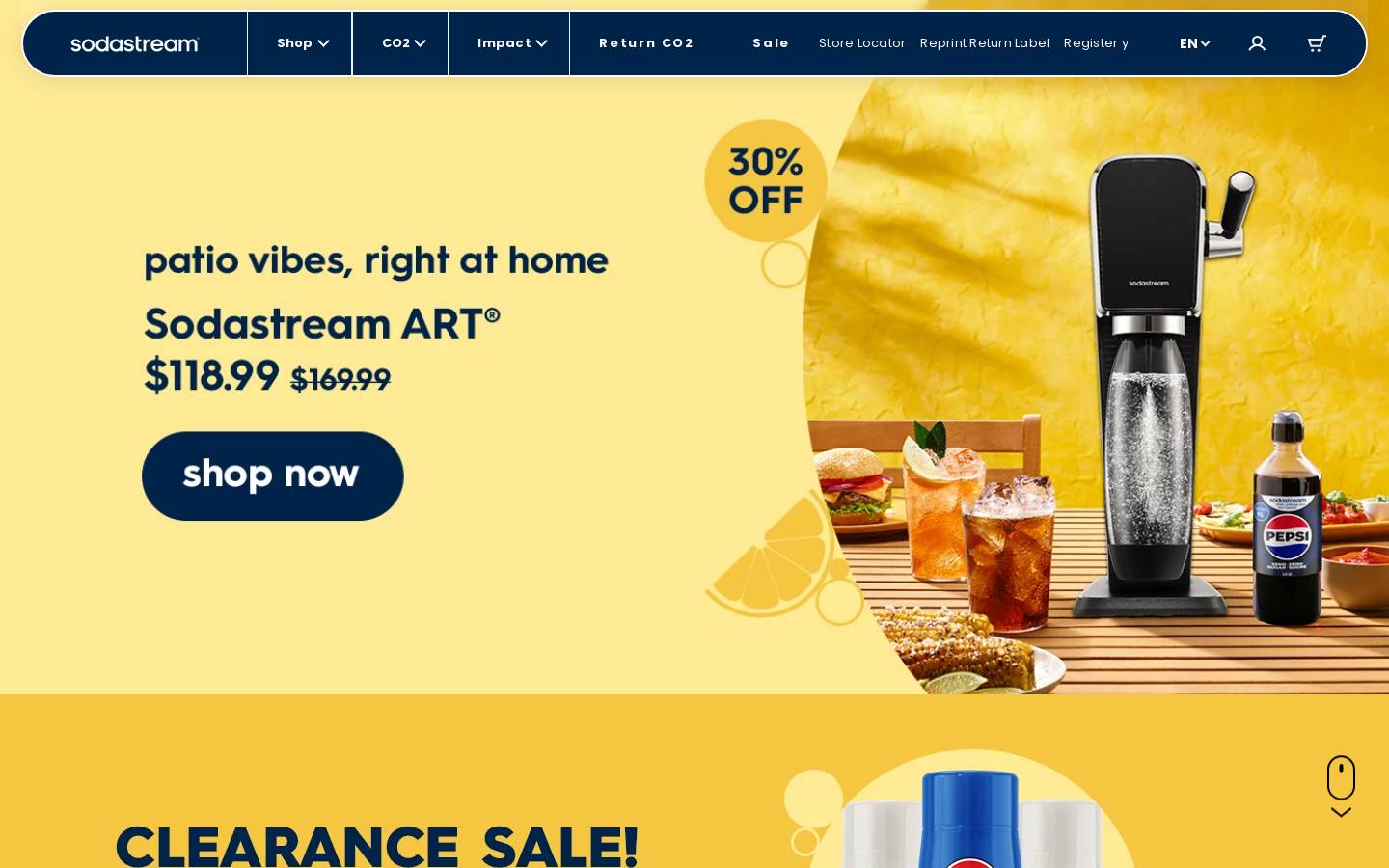 sodastream.ca homepage screenshot