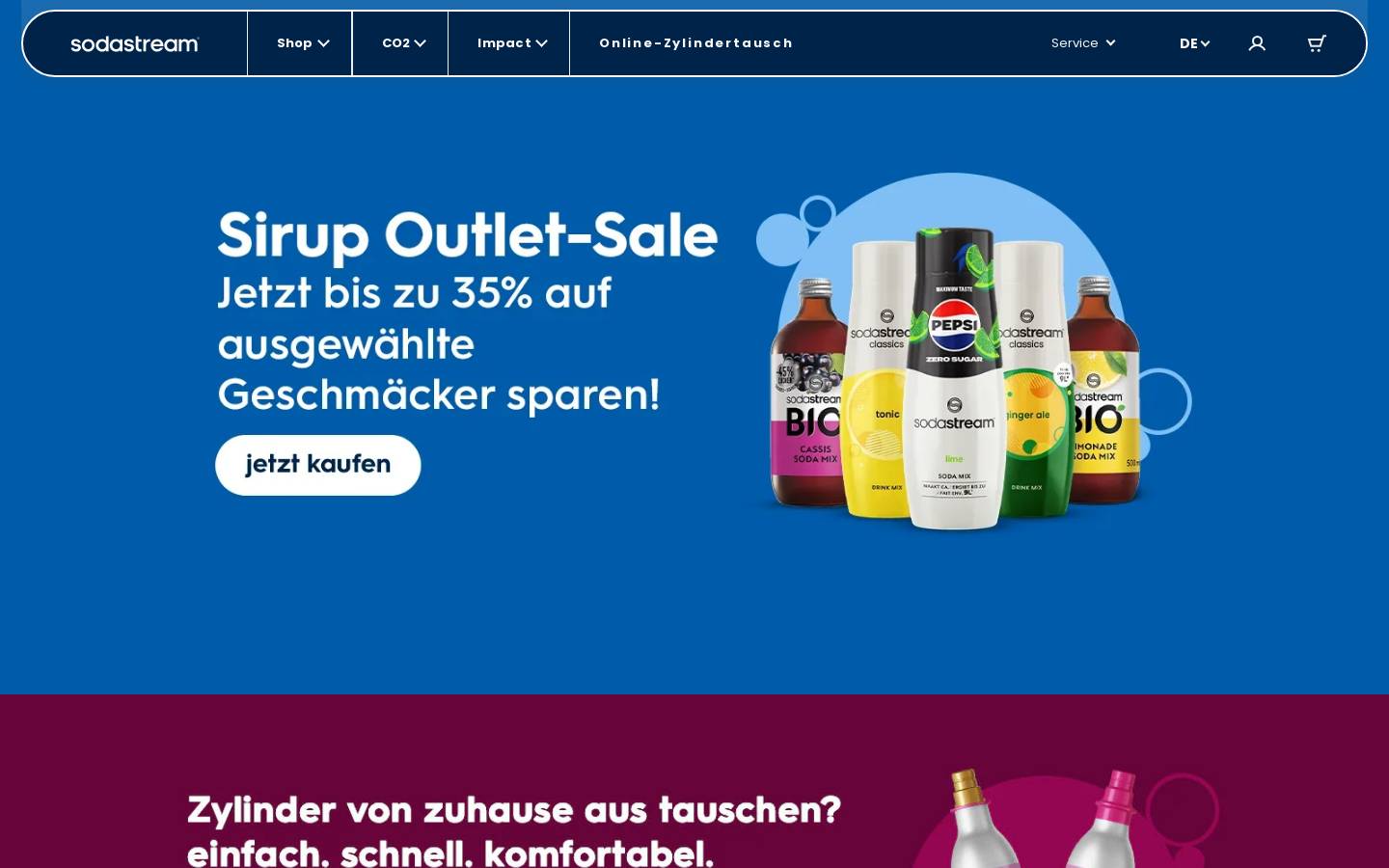 SodaStream homepage screenshot