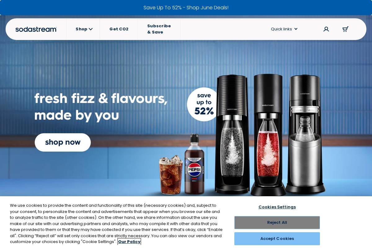 sodastream.co.uk homepage screenshot