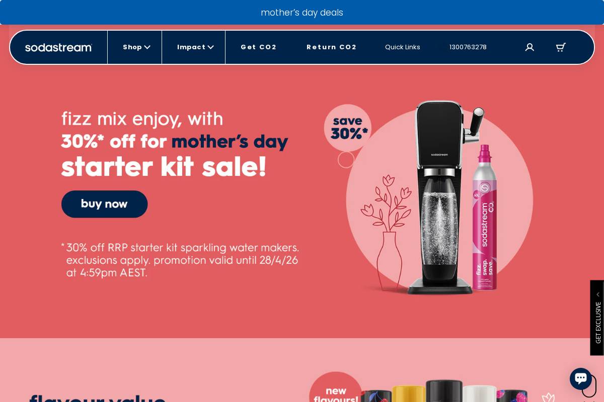 SodaStream Australia homepage screenshot
