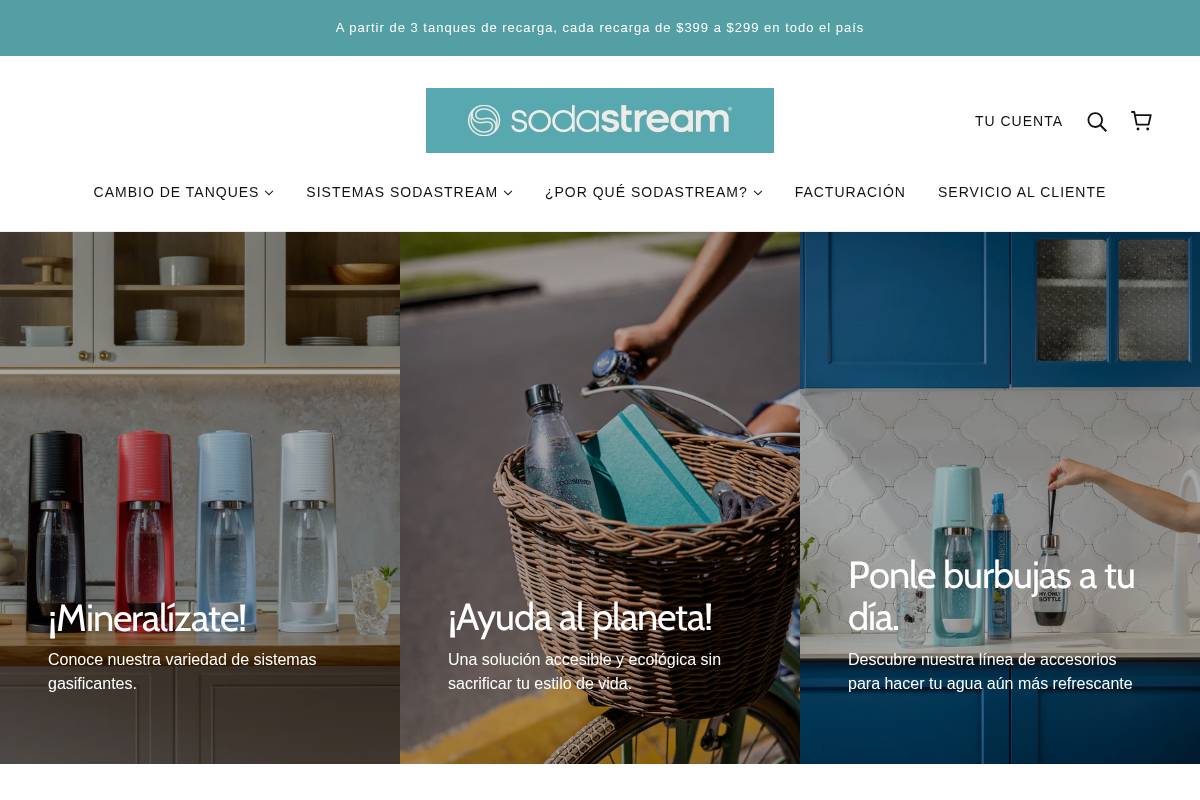 Sodastreammexico homepage screenshot