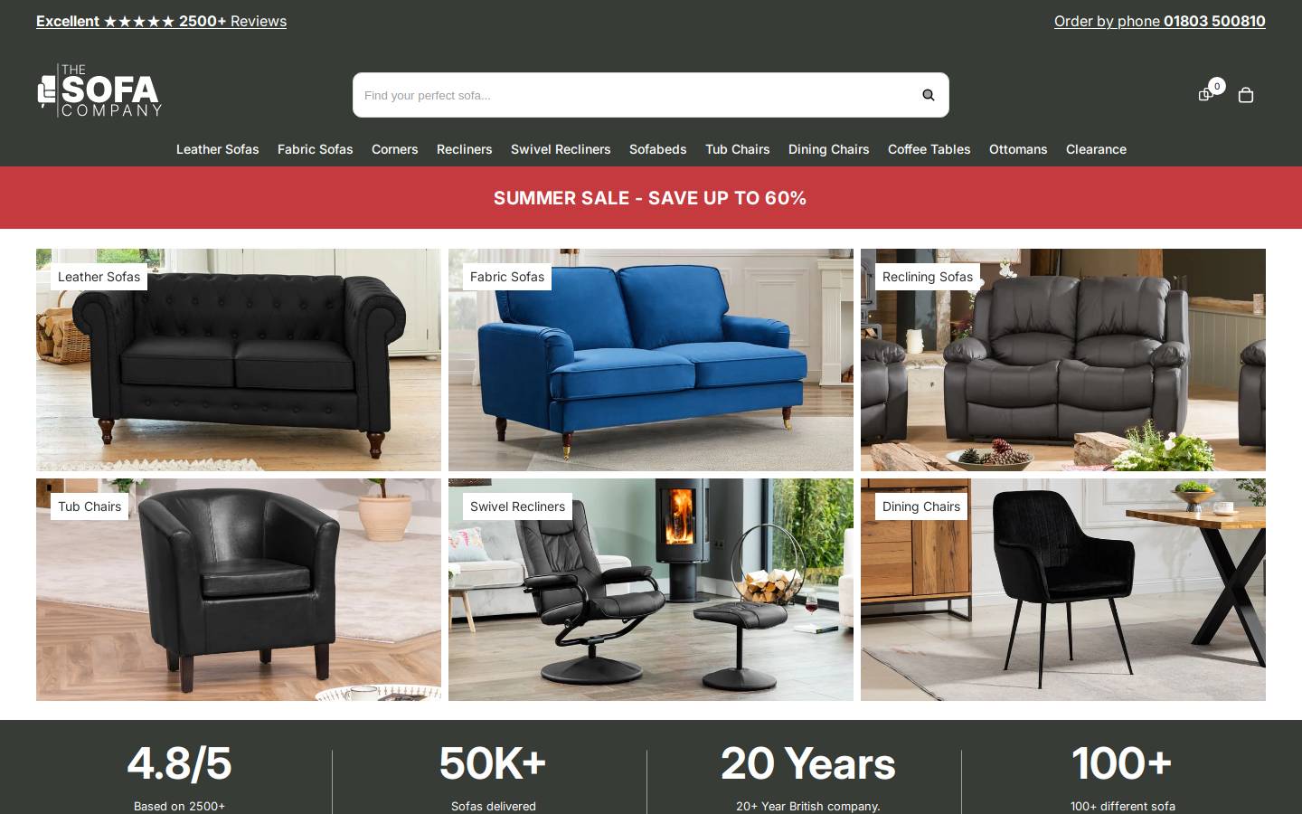 The Sofa Company homepage screenshot