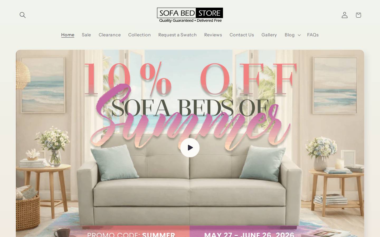 sofabedstore.com homepage screenshot