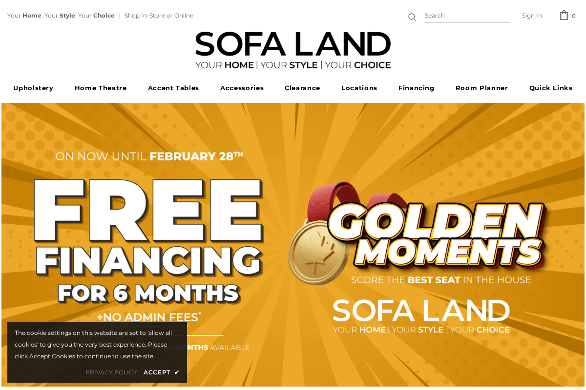 Sofa Land homepage screenshot