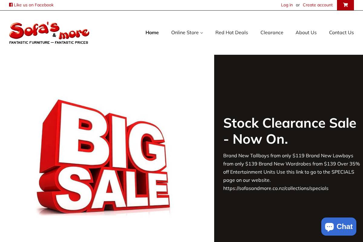 sofasandmore homepage screenshot