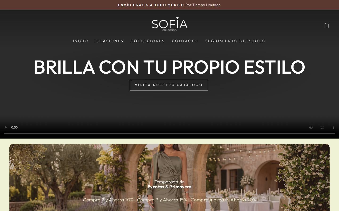sofiacollectionmexico.com homepage screenshot