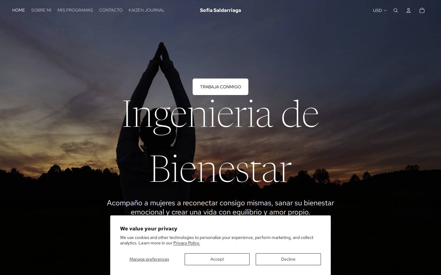 sofiasaldarriaga.com homepage screenshot