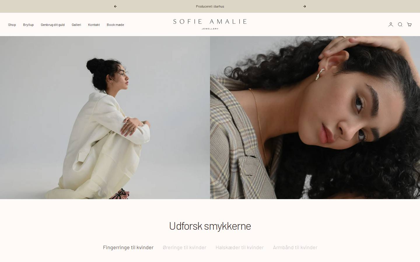 Sofie Amalie Jewellery homepage screenshot