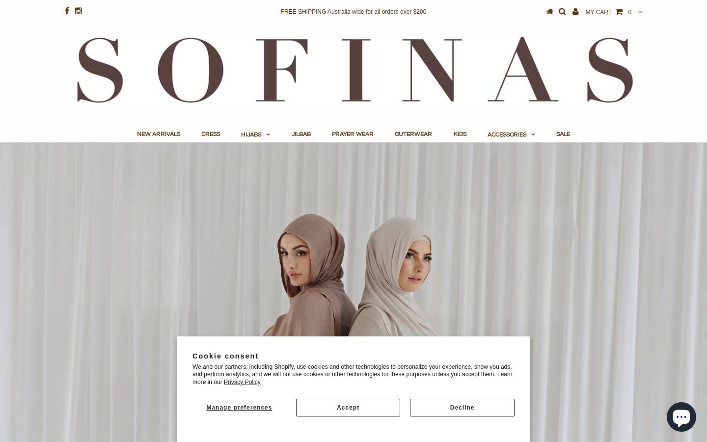 sofinas.com.au homepage screenshot