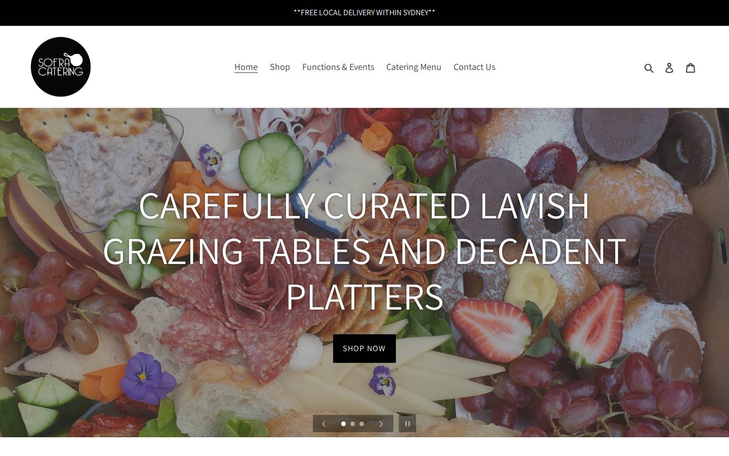 sofracatering.com.au homepage screenshot